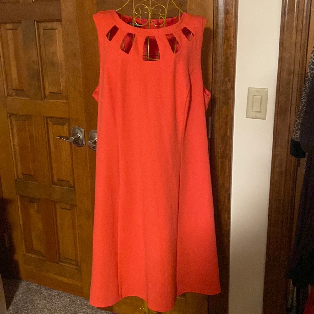 Size 20 Coral cut out fit and flare dress work church date night or school